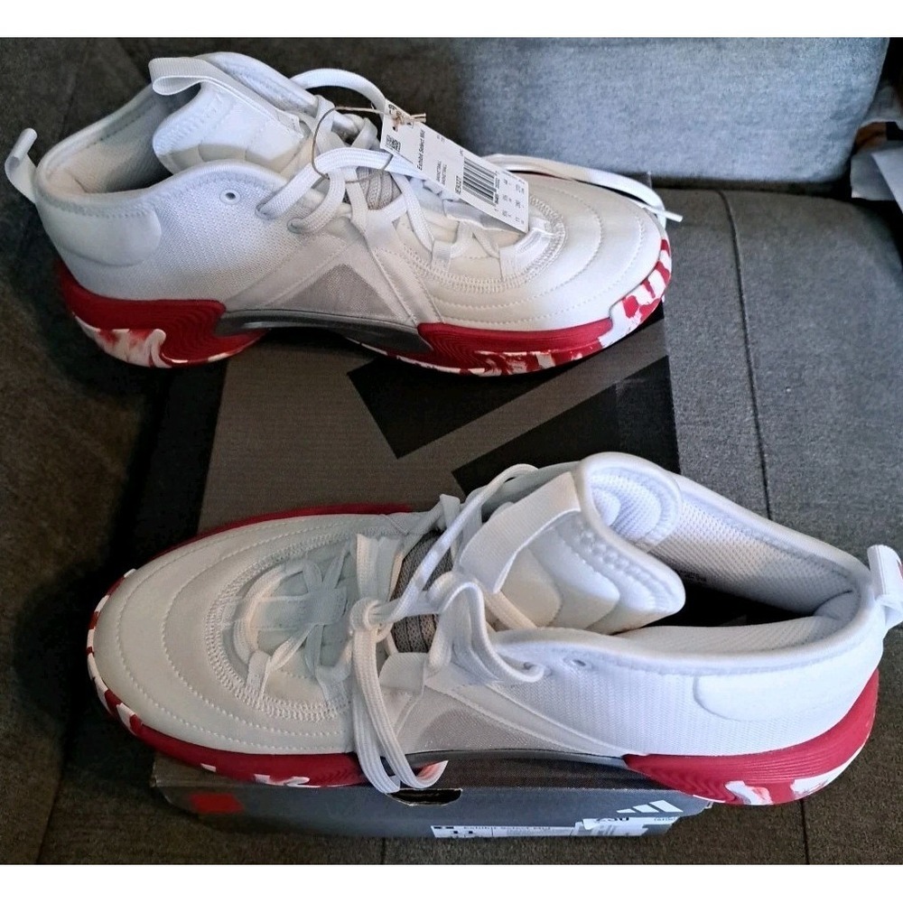 Womens‎ Size 11 - Adidas Exhibit Select Mid White Team Power Red NIB - Picture 2 of 9